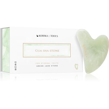 KORIKA Tools Gua Sha Green Jade Stone accesoriu de masaj faciale - imagine 2